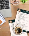 A printed personal crypto tax plan on a wooden desk, next to a laptop and a cup of coffee